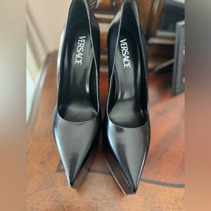 Versace Black wedge heels